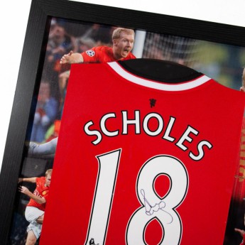 Legendy zarámovaný dres Manchester United Scholes Signed Shirt (Framed)