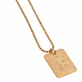 FC Rangers retiazka na krk s psou známkou Gold Plated Dog Tag & Chain