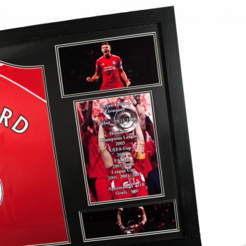 FC Liverpool obrázok v rámčeku Gerrard Signed Shirt Honours (Framed)