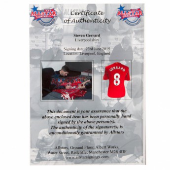 FC Liverpool obrázok v rámčeku Gerrard Signed Shirt Honours (Framed)