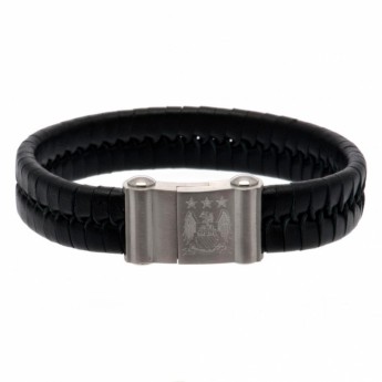 Manchester City kožený náramok Single Plait Leather Bracelet EC