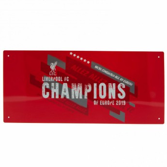 FC Liverpool ceduľa na stenu Champions Of Europe Street Sign