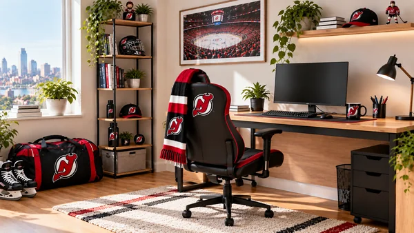 Inšpirácia pre fanúšikovský pracovný kútik New Jersey Devils