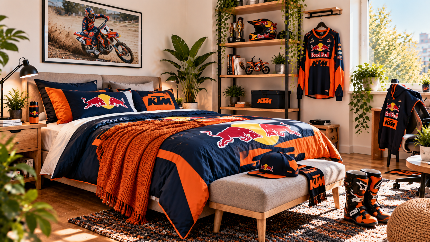 Inšpirácia pre fanúšikovskú izbu Red Bull KTM