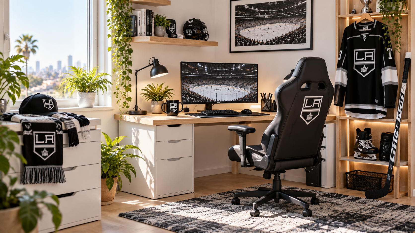 Inšpirácia pre fanúšikovský pracovný kútik Los Angeles Kings
