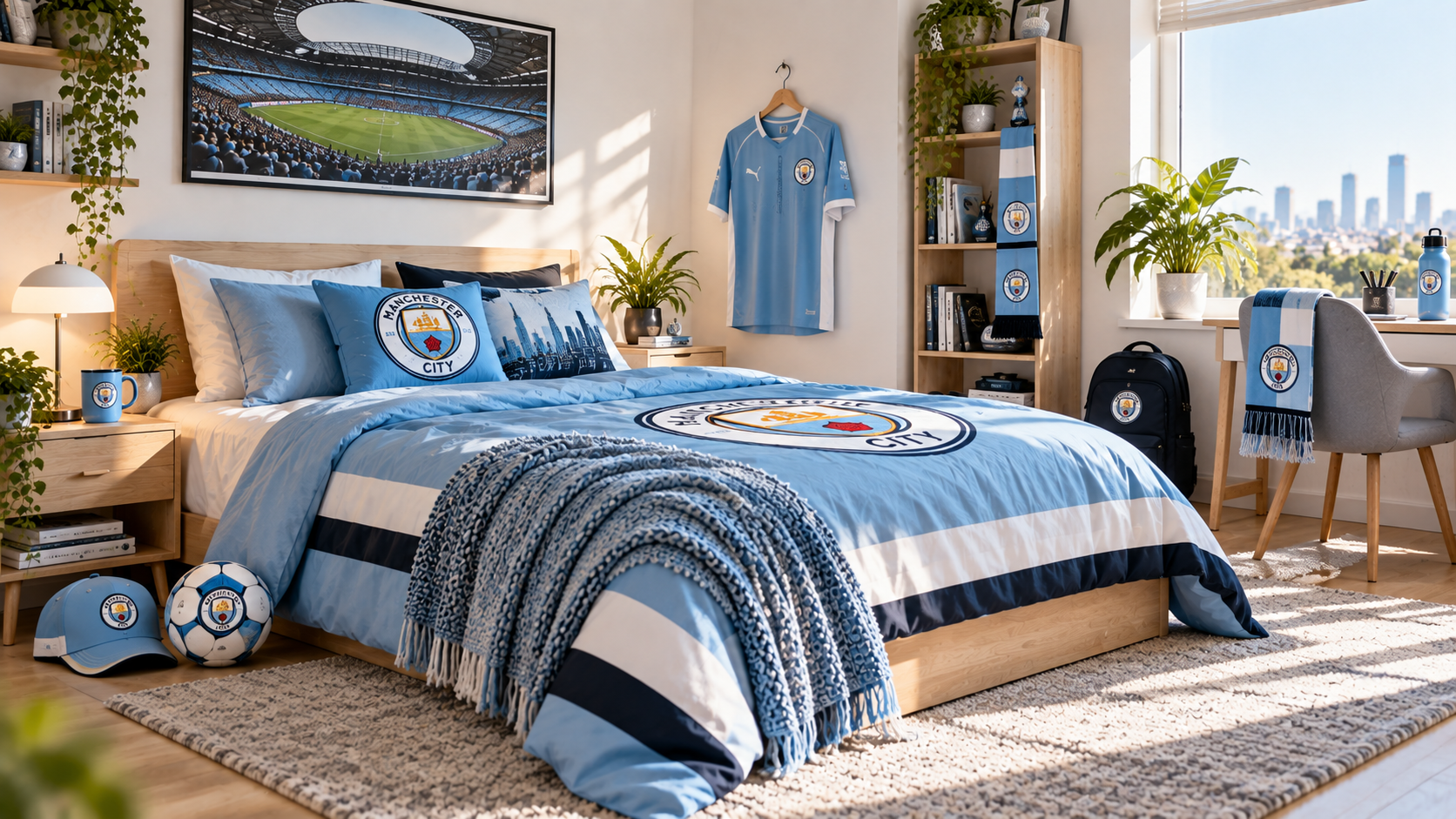 Inšpirácia pre fanúšikovskú izbu Manchester City