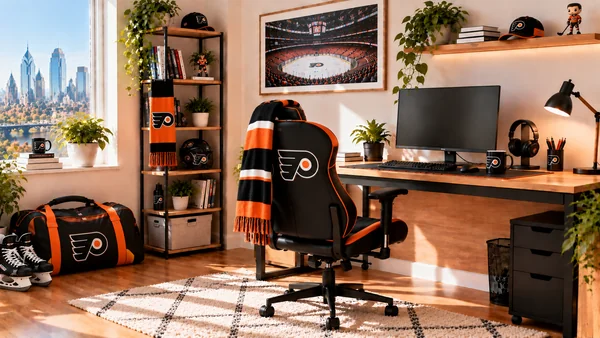 Inšpirácia pre fanúšikovský pracovný kútik Philadelphia Flyers