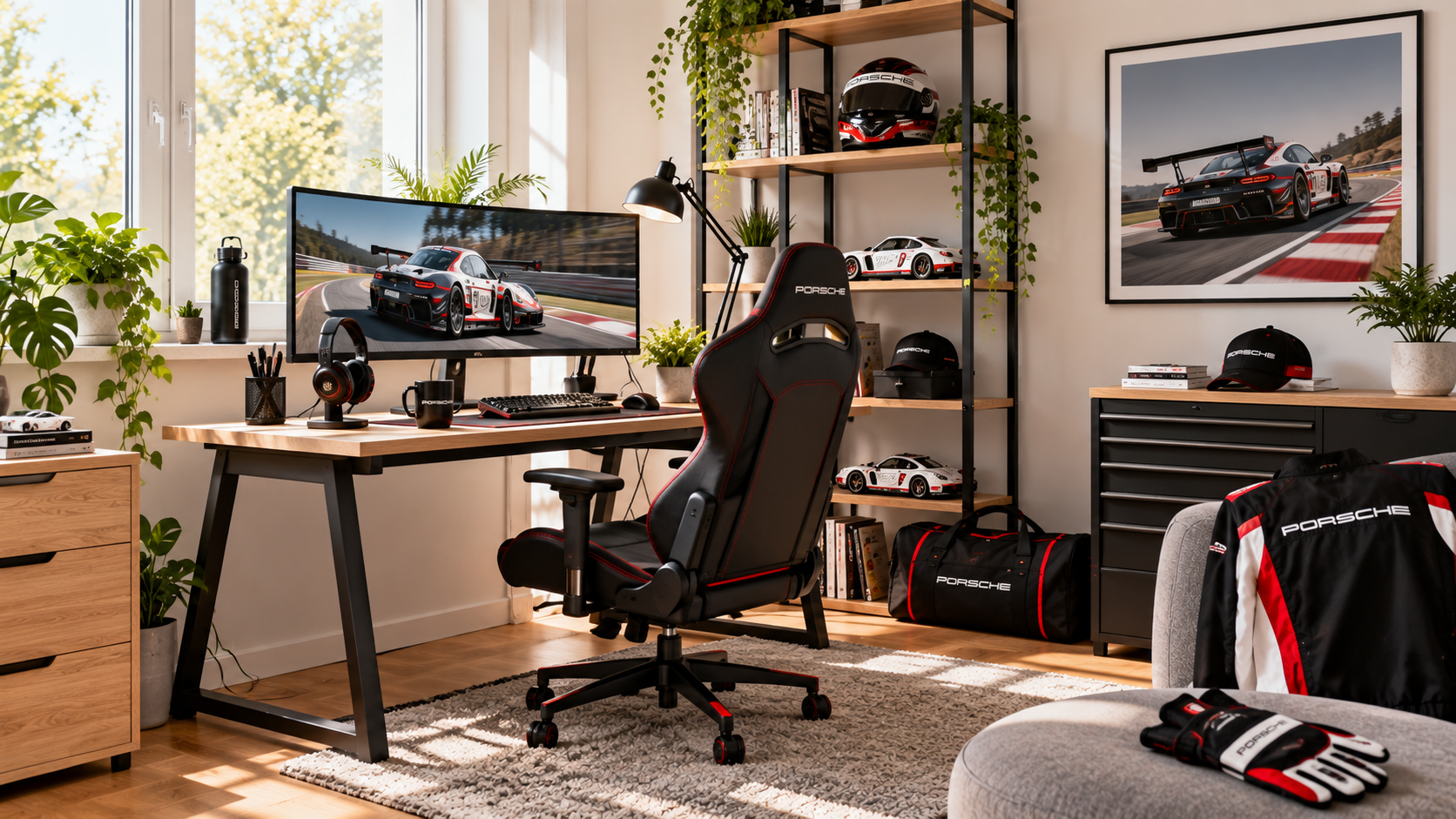 Inšpirácia pre fanúšikovský pracovný kútik Porsche Motorsport