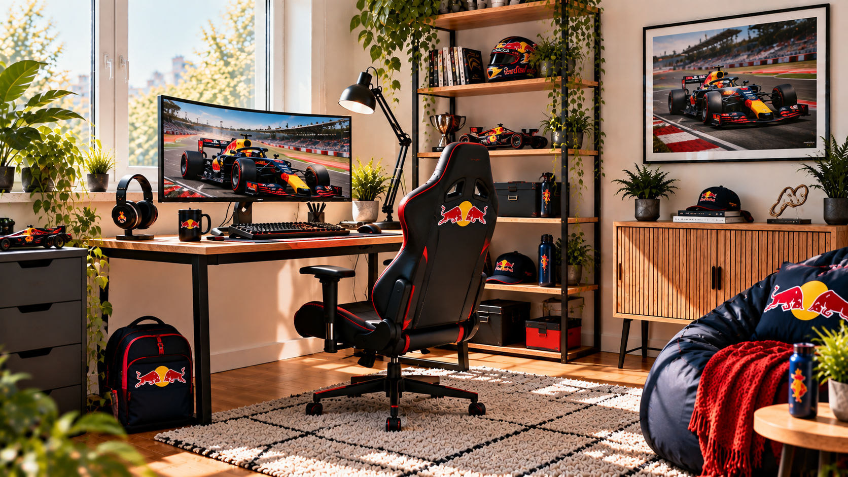 Inšpirácia pre fanúšikovský pracovný kútik Red Bull Racing