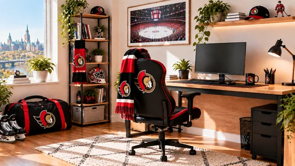 Inšpirácia pre fanúšikovský pracovný kútik Ottawa Senators