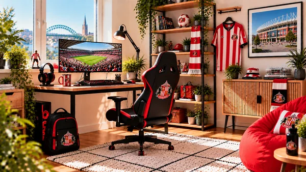 Inšpirácia pre fanúšikovský pracovný kútik Sunderland