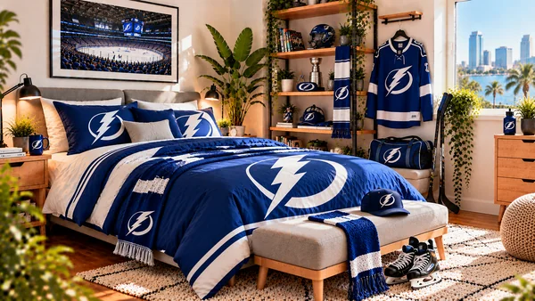Inšpirácia pre fanúšikovskú izbu Tampa Bay Lightning