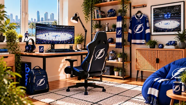 Inšpirácia pre fanúšikovský pracovný kútik Tampa Bay Lightning