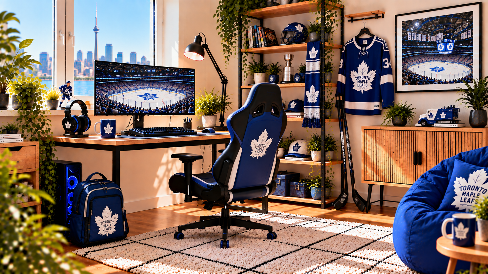 Inšpirácia pre fanúšikovský pracovný kútik Toronto Maple Leafs