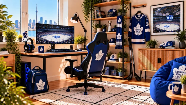 Inšpirácia pre fanúšikovský pracovný kútik Toronto Maple Leafs