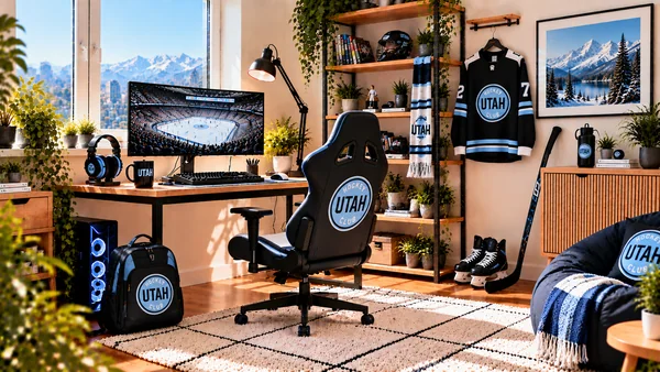 Inšpirácia pre fanúšikovský pracovný kútik Utah Hockey Club