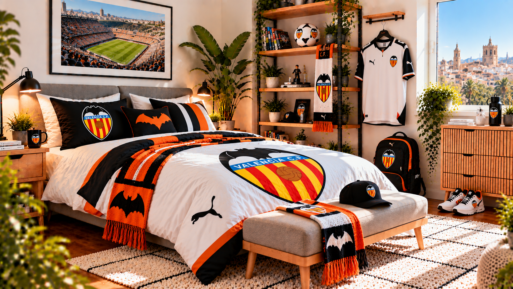 Inšpirácia pre fanúšikovskú izbu Valencia CF