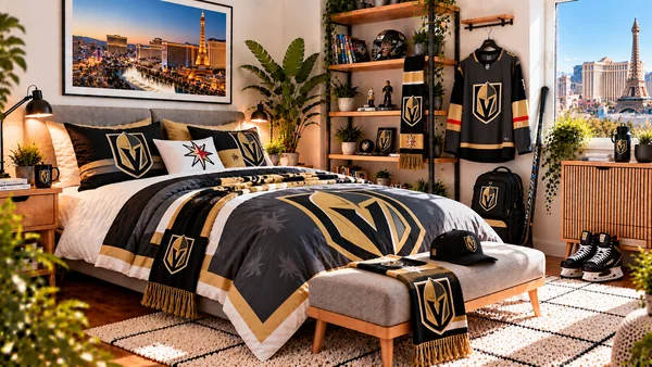 Inšpirácia pre fanúšikovskú izbu Vegas Golden Knights