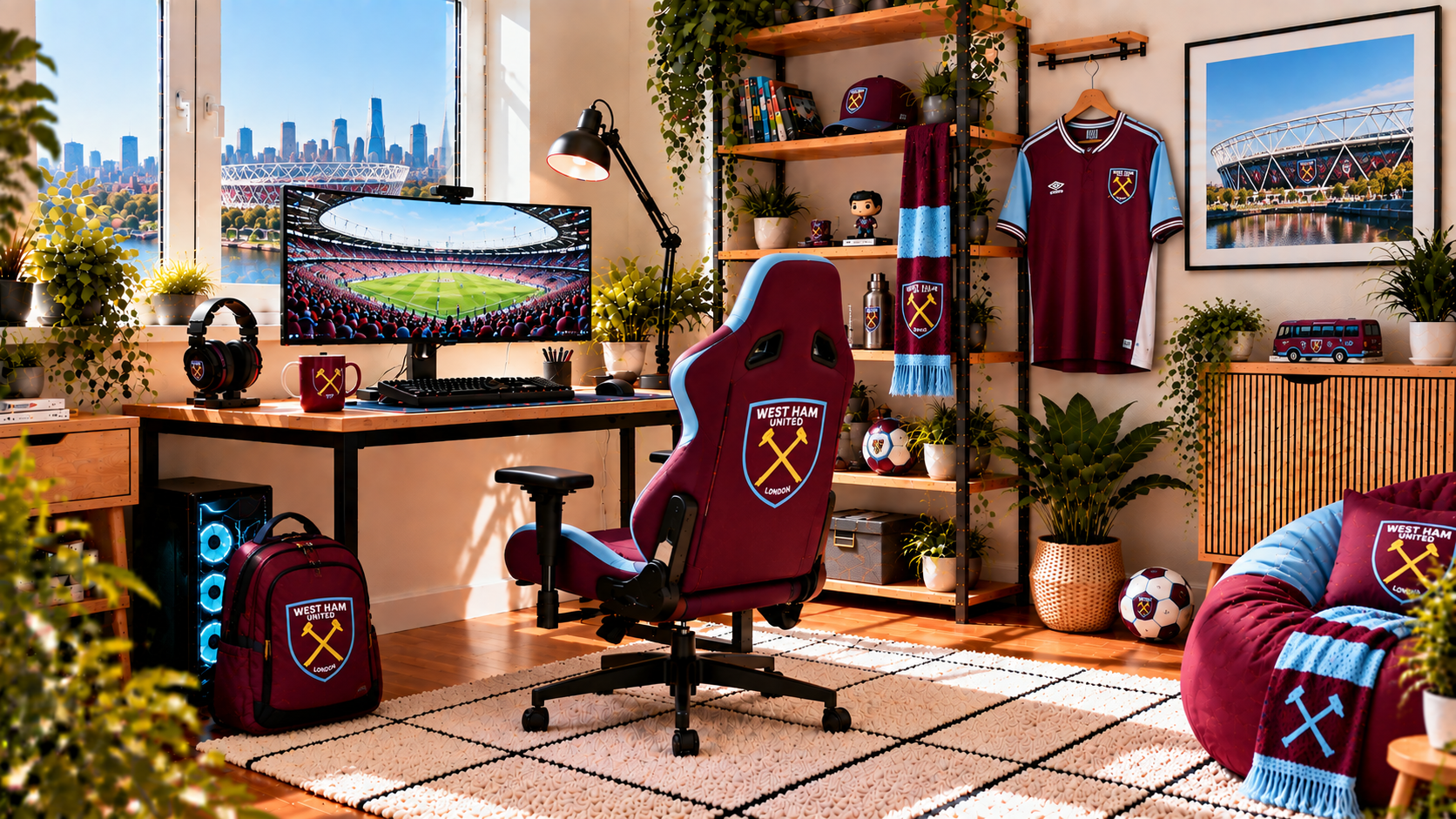 Inšpirácia pre fanúšikovský pracovný kútik West Ham United