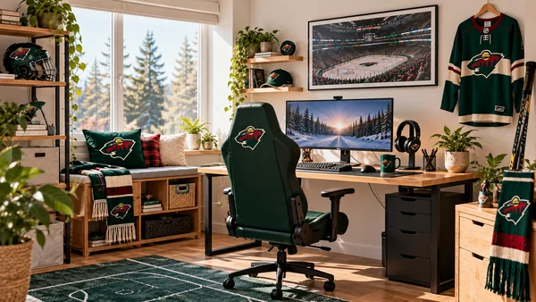 Inšpirácia pre fanúšikovský pracovný kútik Minnesota Wild