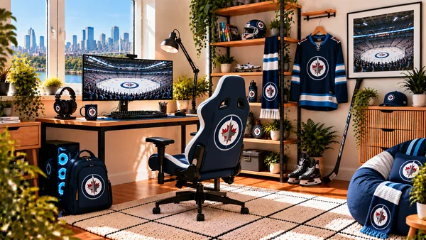 Inšpirácia pre fanúšikovský pracovný kútik Winnipeg Jets